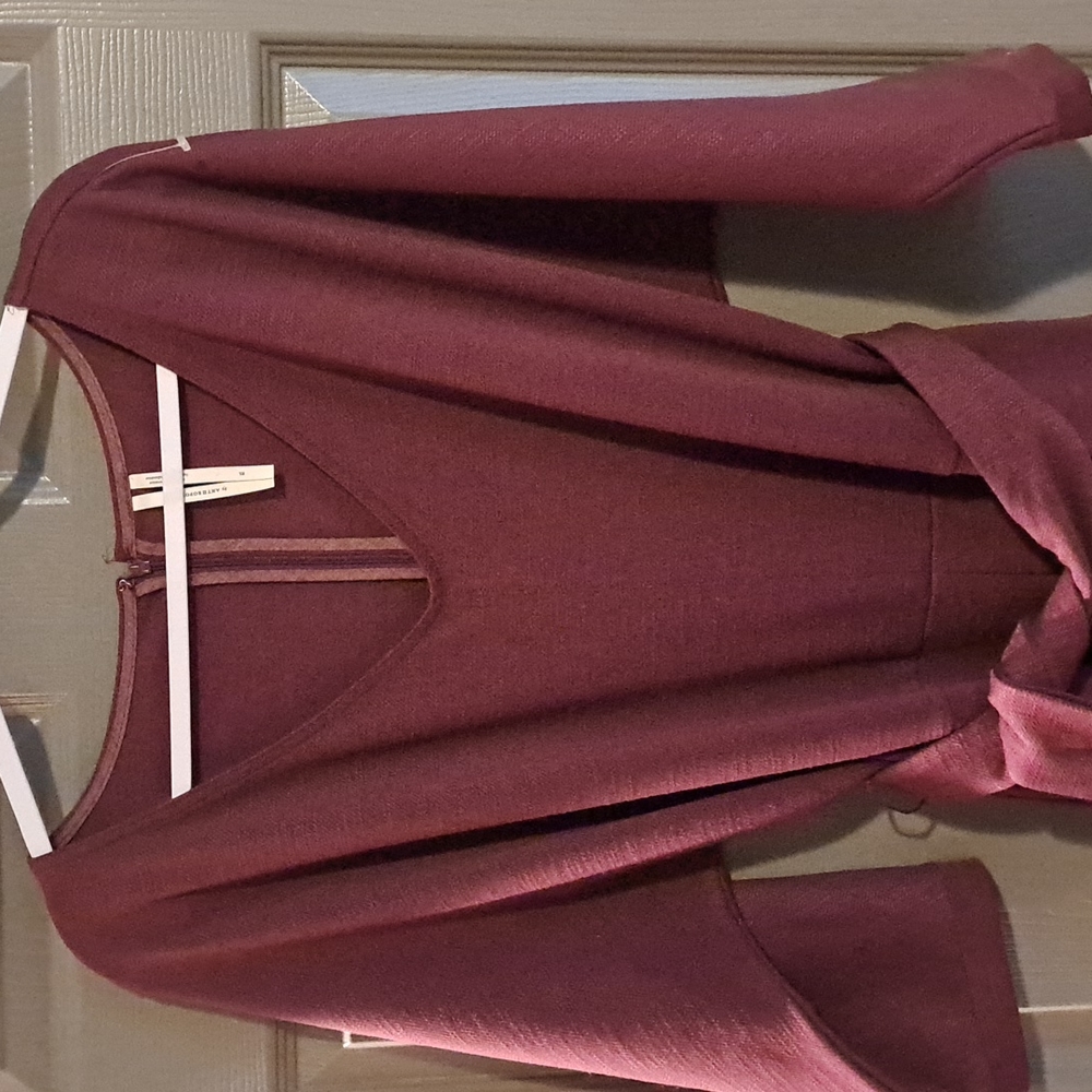 ANTHROPOLOGIE Plum Tie Waist Jumpsuit Size XL